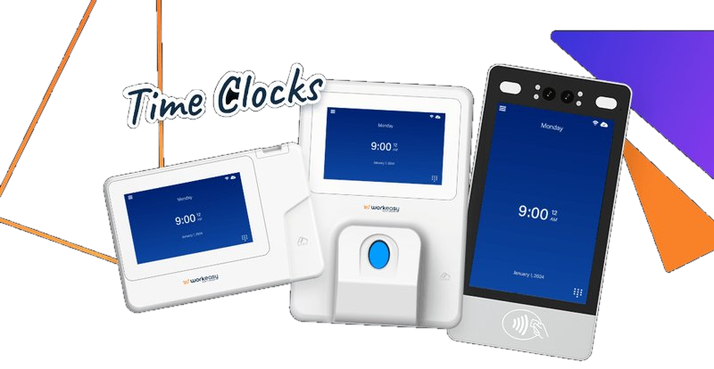 WorkEasy time clocks: fingerprint, card and face recognition terminals